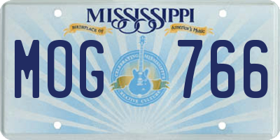 MS license plate MOG766