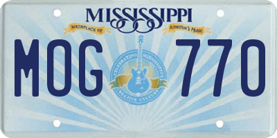 MS license plate MOG770
