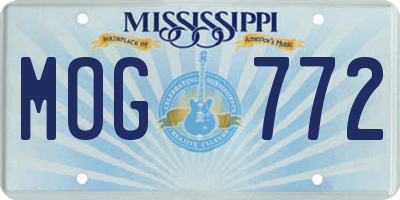 MS license plate MOG772