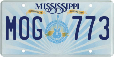 MS license plate MOG773