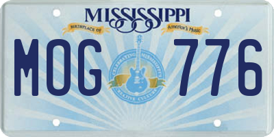 MS license plate MOG776