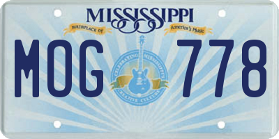 MS license plate MOG778
