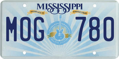 MS license plate MOG780