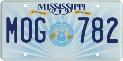 MS license plate MOG782