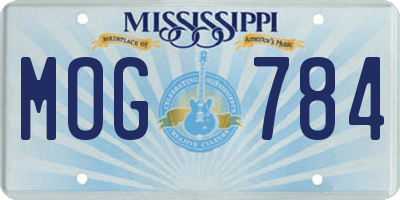 MS license plate MOG784