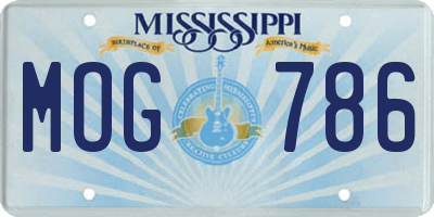 MS license plate MOG786