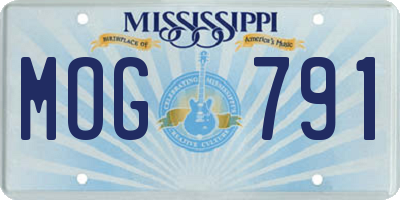 MS license plate MOG791