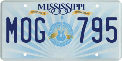 MS license plate MOG795
