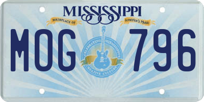 MS license plate MOG796