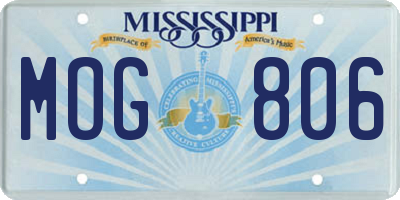 MS license plate MOG806