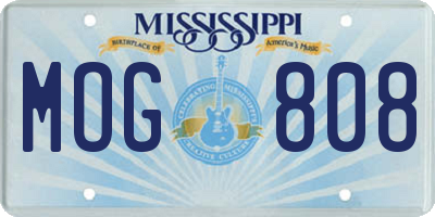 MS license plate MOG808