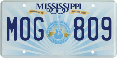 MS license plate MOG809