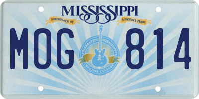 MS license plate MOG814