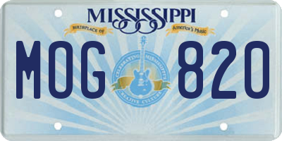 MS license plate MOG820
