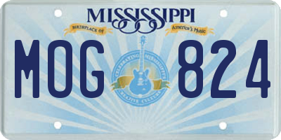 MS license plate MOG824
