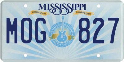 MS license plate MOG827