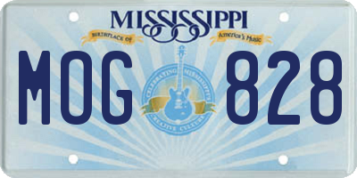 MS license plate MOG828