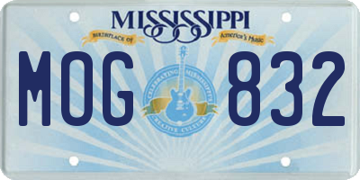 MS license plate MOG832
