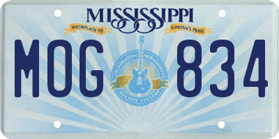 MS license plate MOG834