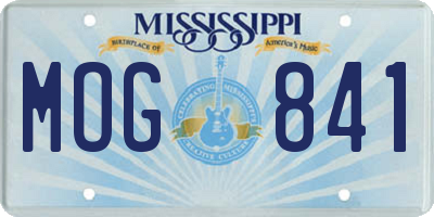 MS license plate MOG841