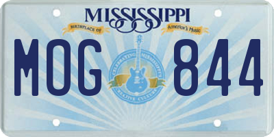 MS license plate MOG844