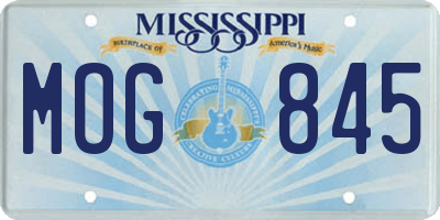 MS license plate MOG845