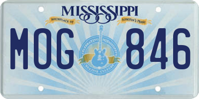 MS license plate MOG846