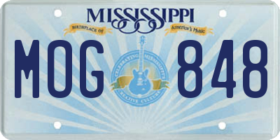 MS license plate MOG848