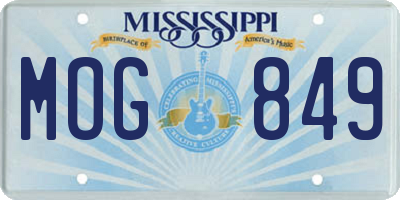 MS license plate MOG849