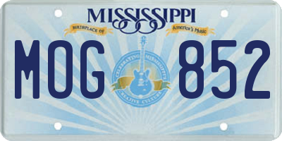 MS license plate MOG852