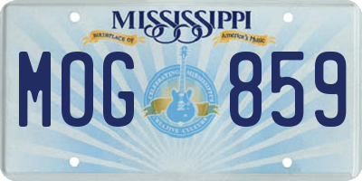 MS license plate MOG859