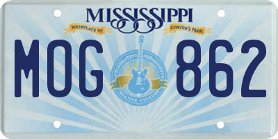 MS license plate MOG862