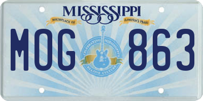 MS license plate MOG863