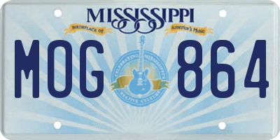 MS license plate MOG864