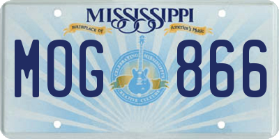 MS license plate MOG866