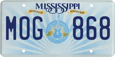 MS license plate MOG868