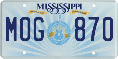 MS license plate MOG870