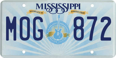 MS license plate MOG872