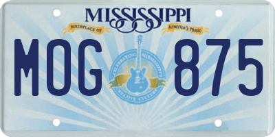 MS license plate MOG875