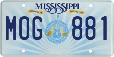 MS license plate MOG881