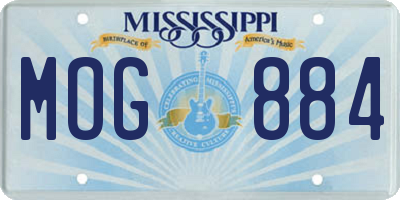 MS license plate MOG884