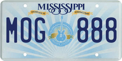 MS license plate MOG888