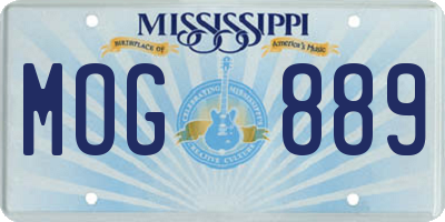 MS license plate MOG889