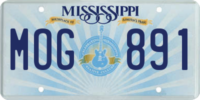 MS license plate MOG891