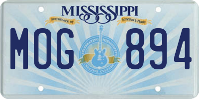 MS license plate MOG894