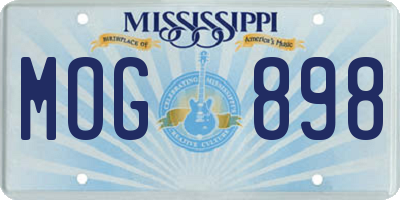 MS license plate MOG898