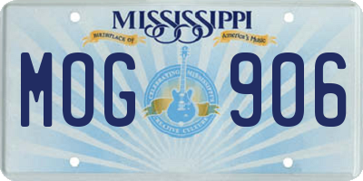 MS license plate MOG906