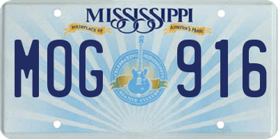 MS license plate MOG916