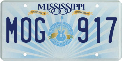 MS license plate MOG917