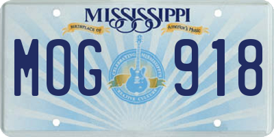 MS license plate MOG918